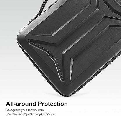 DOMISO 15.6 Inch Laptop Hard Case, Waterproof Shockproof Hard Shell Laptop Sleeve Protective Computer Bag for Most 15-15.6" Laptops/Macbook Pro/Lenovo IdeaPad/HP ENVY/Dell XPS, Black