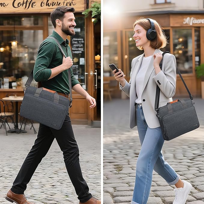 KIZUNA Laptop Bag Case 15-16 Inch Computer Shoulder Sleeve for MacBook Pro 16 M4/16 Lenovo IdeaPad Flex 5i/IdeaPad Pro 5 Gen 9/Yoga Pro 9i/Slim 5i Gen 8/HP ENVY/16.3" XPS 16/Dell 16 Plus/ASUS,Grey