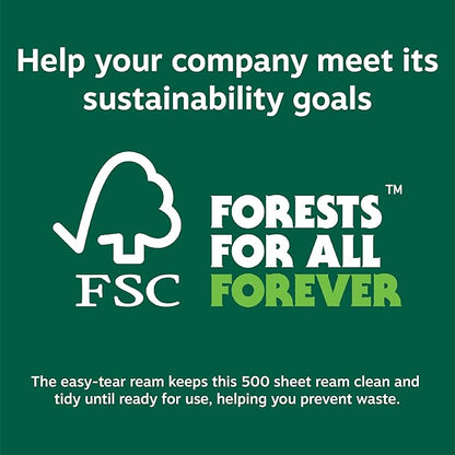 Staples Inkjet Paper – 11” x 17” Multipurpose Paper, 1 Carton of 5 Reams for 2,500 Total Sheets, 20 lbs, 96 Bright Paper – FSC and Rainforest Alliance Certified, Acid-Free