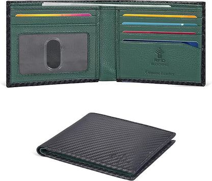Oak Leathers Slim Leather Wallet for Men - RFID Wallets Credit Card Holder Ultra Thin Gift for Mens, Front Pocket Minimalist Design