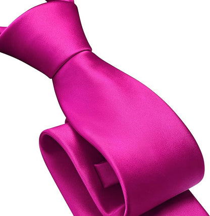 Branduce 3.15"（8cm） Pre-tied Adjustable Zipper Tie and Lapel Pin Solid Necktie Handkerchief Set for Men