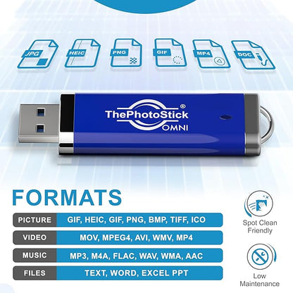 ThePhotoStick® Omni 256GB USB Flash Drive & Memory Stick – Photo & Video Backup for iPhone, Android, Mac & PC – Multiport Connection to Easily Store & Transfer Files