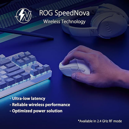 ASUS ROG Gladius III Wireless Gaming Mouse, 36000 DPI, 6 Buttons, Replaceable Switches & ROG Falchion Ace 65% RGB Compact Gaming Mechanical Keyboard, Lubed ROG NX Brown Switches