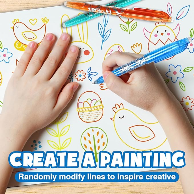 Erasable Pens Multicolor - 12 Colorful Erasable Gel Pens for School Office Journals Smooth Gel Pens Markers Refillable Colored Pens for Kids Adults