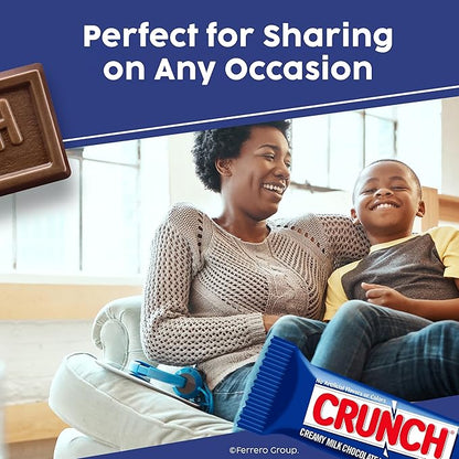 CRUNCH, Bulk 12 Pack, Milk Chocolate and Crisped Rice, Full Size Holiday Candy Bars, Stocking Stuffers, Individually Wrapped, 52.8 oz