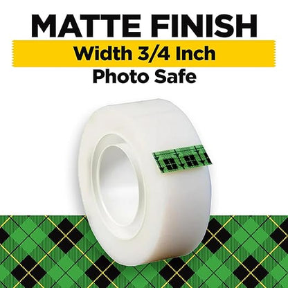 Scotch Magic Tape, Invisible, Home Office Supplies and School Supplies for College and Classrooms, 12 Refill Tape Rolls, Create Halloween Crafts
