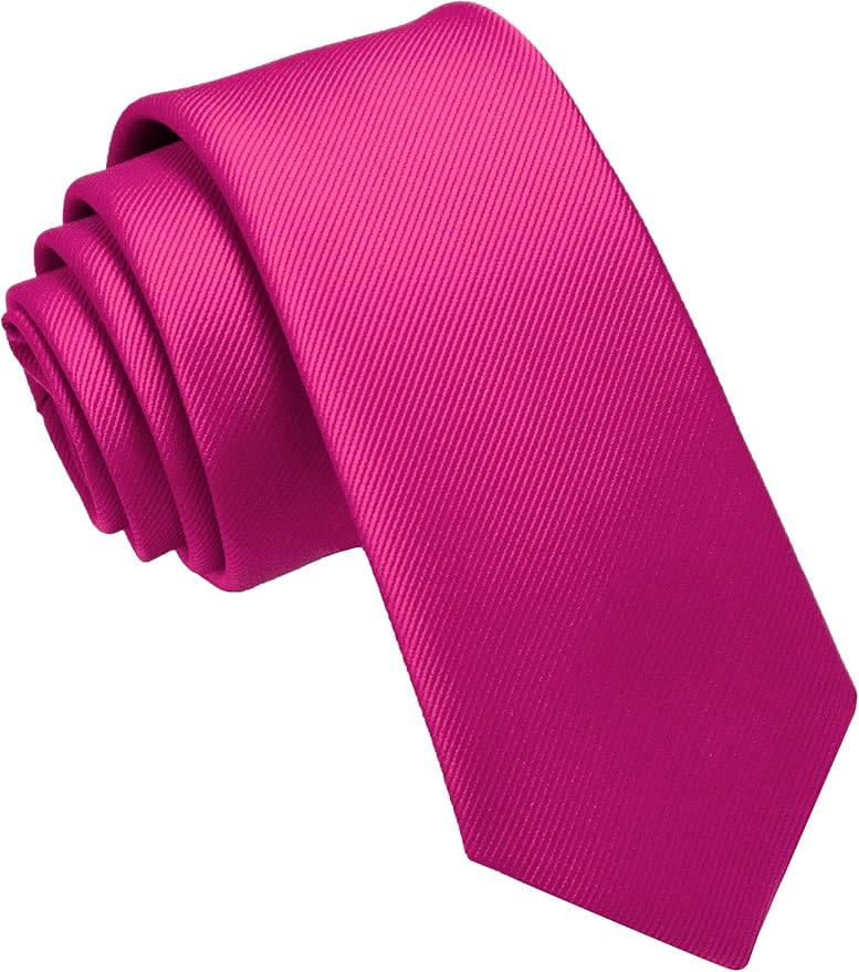 JEMYGINS 2.4" Solid Color Skinny Tie Slim Necktie for Men