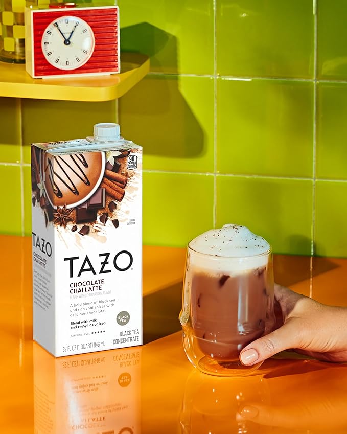 TAZO Chocolate Chai Latte Tea Concentrate, 32 FL OZ (Pack of 6)
