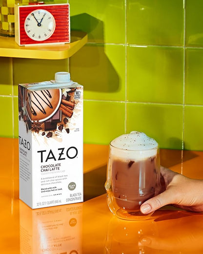 TAZO Chocolate Chai Latte Tea Concentrate, 32 FL OZ (Pack of 6)