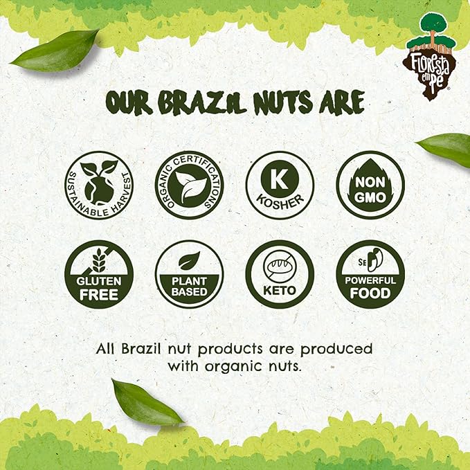 Snack The True Organic Brazil Nuts 15 oz – Raw and Unsalted – Kosher – Healthy-Rich in Vegetable Protein – Harvested in Amazon Rainforest – Fresh, Vegan and Gluten Free – Forest Up