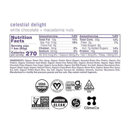 GoMacro MacroBar Organic Vegan Protein Bars - White Chocolate + Macadamia Nuts (2.3 Ounce Bars, 12 Count)