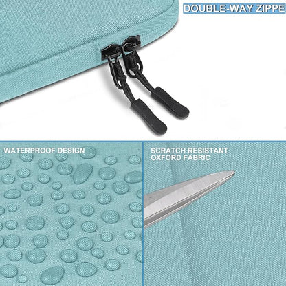 Laptop Sleeve 14 inch, Shockproof Protective Computer Cover with Accessories Pocket, Portable Laptop Case Compatible for 14 inch MacBook Air/Pro, Dell, HP, Acer, Asus, Lenovo, Light Blue