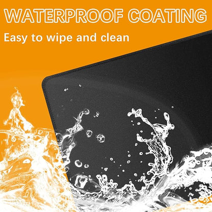 2 Pcs Large Gaming Mouse Pad Black 31.5x11.8 in,Extended Desk Keyboard Pad with Micro Weave Cloth, Edges Stitched Gaming Mouse Pad Pack for Office and Home Use