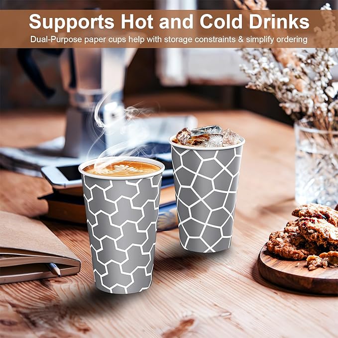 Coffee Cups 12 oz Paper Cups 240 Pack, Disposable Coffee Cups 12 oz Hot Cup, Disposable Cups Paper Insulated Cup for Cold Hot Drinks
