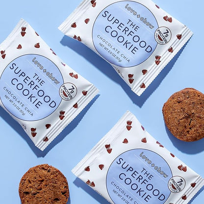 Love + Chew Superfood Soft Baked Cookies, Chocolate Lover Variety, Plant Based Cookie Made With Almonds and Dark Chocolate for Kids and Adults, Vegan Snacks, Gluten Free, Paleo, Non GMO, 12 Pack