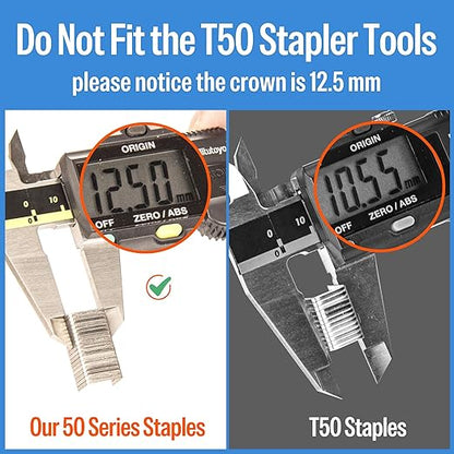 meite 20 Gauge 304 Stainless Steel Upholstery Staples, 1/2-Inch Crown with 1/4-Inch Leg Length, Heavy Duty Staples for Construction, Furniture, Crafts & DIY Projects (1 Box)