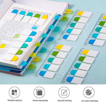 Golcellia 6 Pcs Sticky Tabs - 600 Sheets 5 - Color Notebook Index Tabs - Sticky Flags, Page Tabs - Durable Divider & Binder Tabs for Books & Bibles