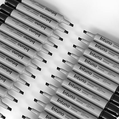 Permanent Markers, 96 Count Black, Chisel tip, Oil-Based Permanent Markers, Waterproof and Fade-Resistant, for Paper, Wood, Metal, Glass and More