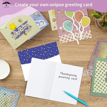 Greeting Card Making Kits DIY Blank Cards for Birthdays, 9 Envelopes, Balloon Thank You Cards, Colourful Balloon Thank You Cards with Envelopes