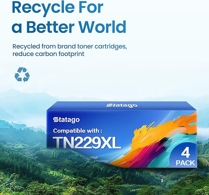 TN229XL Toner Cartridges Compatible with Brother TN229 Toner Works for Brother MFC-L3780CDW MFC-L3720CDW HL-L3280CDW MFC-L8395CDW HL-L3300CDW HL-L3220CDW HL-L3295CDW Printer (BK/C/M/Y 4 Pack)
