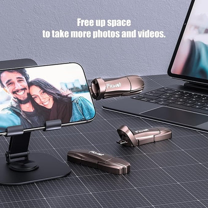 External SSD USB Flash Drive 512GB, Up to 2050MB/s 2-in-1 Type C+ USB A USB3.2 Gen2 Solid State Thumb Drive SSD Stick for iPhone 15/16/Android/Windows/Mac/PC/Laptops