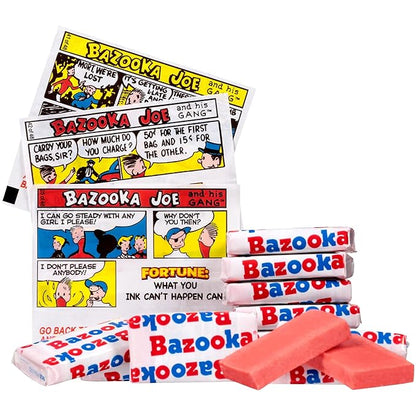 Bazooka Bubble Gum Bulk, Christmas Candy Bulk, 225 Count Tub of Chewing Gum Individually Wrapped, Old Fashioned 90's Candy for Stocking Stuffers, Baseball, Party Favors, Goodie Bags