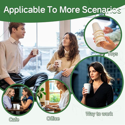 Coffee Cups 8 oz 400 Pack, Disposable Paper Cups 8 oz, White Paper Hot Coffee Cups Suitable for Party, Picnic, Travel, and Events