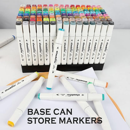 cloudriver 120 Colors Alcohol Markers, Dual Tip Permanent Art Marker For Adults, Alcohol Based Markers Set For Coloring Drawing Sketching