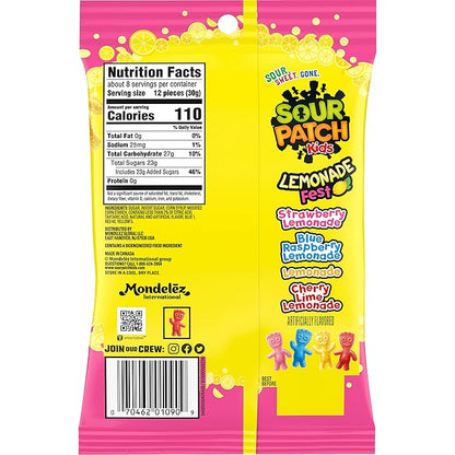 SOUR PATCH KIDS Lemonade Fest Soft & Chewy Candy, 8.02 oz (Pack of 8)