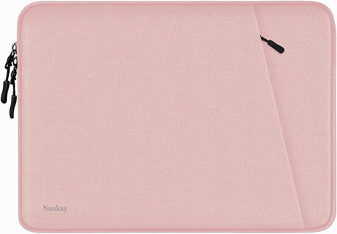 Laptop Sleeve Bag 13.3 inch, Shockproof Protective Computer Cover with Accessories Pocket, Portable Laptop Case Compatible with MacBook Air/Pro 13-13.3 inch, Compatible for MacBook Pro 14 inch, Pink