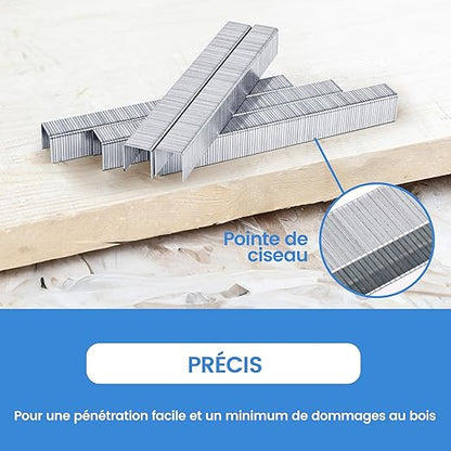 meite T50 Staples, 3/8 Inch Length Heavy Duty Staples for Staple Gun, Galvanized, 20 Gauge 3/8 Inch Crown, Compatible with T50 Staple Gun, Ideal for Upholstery, Construction, Furniture (5,000 Counts)