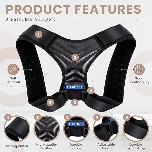 Posture Corrector Just For Women - Adjustable Back Brace - Full Spine Support & Alignment Pain Relieves Neck, Shoulder, Clavicle & Lumbar Pain Breathable & Comfortable - Sizes Medium & Large Perfect for Office.