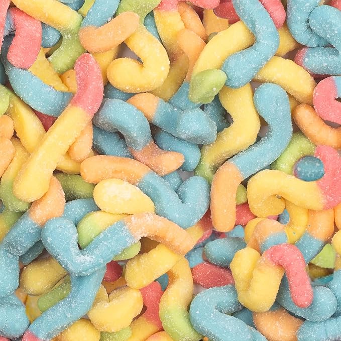 Candy Break Sour Neon Worms, Sour Gummy Candy, Chewy Gummies Candy, Snacks for Kids & Adults, 5 lbs Bulk Share Size Bag, Variety Pack of 1