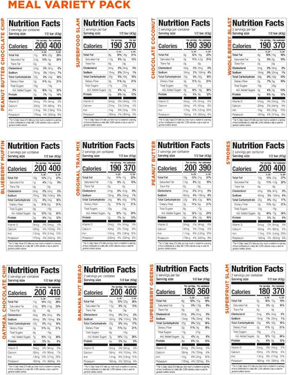 PROBAR - Meal Bar 12 Flavor Variety Pack - Natural Energy, Non-GMO, Gluten-Free, Plant-Based, Whole-Food Ingredients, 3 Ounce Bars (Pack of 12) - Flavors May Vary