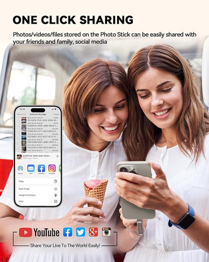 MFi Certified 256GB Flash Drive for iPhone Photo Stick, USB Thumb Drive Memory Stick High Speed USB Drive Photo Storage for iPhone Compatible for iPhone/iPad/Android/PC