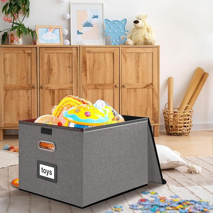 Huolewa Portable File Organizer Box with Lid, Stylish Filing Box Organizer Cabinet For Hanging File Folders, Universal Hanging Filing & Storage Boxes with Plastic Slides for Office/Decor/Home