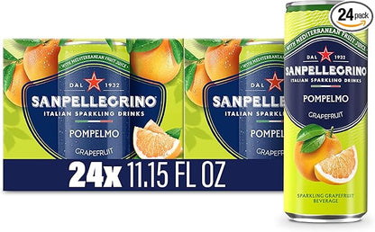 Sanpellegrino Italian Sparkling Drink Pompelmo, Sparkling Grapefruit Beverage, 24 Pack Of Cans