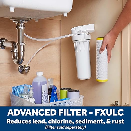 GE Water Filter System for Entire Home, Water Filtration System Reduces Lead, Asbestos & More, Install Kit & Accessories Included, Replace Filters (FXUTC, FXULC, FXUVC) Every 6 Months, GX1S01R