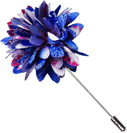 GUSLESON 3.15"（8cm） Mens Floral Tie and Lapel Pin Necktie Hankerchief Cufflinks Set for Men