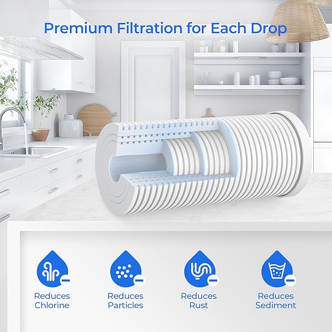 4.5" x 10" Universal Sediment Water Filter Replacement Cartridge for Whole House Filtration Systems - Model AO-WH-PREL-R - 25 micron (2 Pack)