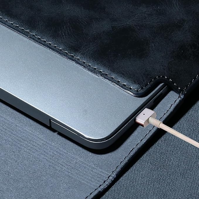 Leather Laptop Sleeve Compatible with MacBook Pro 14 Inch M4 M3 M2 M1 Pro/Max Case,Slim and Durable Waterproof Protective Cover for 13-14 Inch Notebook Computer Cover,Black