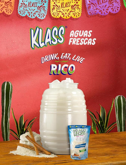 Klass Aguas Frescas | Drink Mix | Horchata | Flavors From Natural Sources, No Artificial Flavors, With Vitamin C (Makes 7 to 9 Quarts) 14.1 Oz Family Pack (4-Pack)