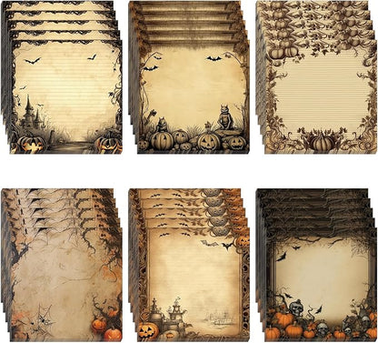 30 Pack Halloween Pumpkin Sticky Notes -600 Sheets Retro Spooky Halloween Memo Notes for Message Reminder Gifts School Office Students Teachers Presents