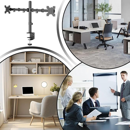 Monitor Stand, Fully Adjustable Ergonomic Rack, Computer Screen Desk Mount, Height Adjustable Space Saving Riser for Video Watching Coding Office Home Gamers E Programmers Work Setup