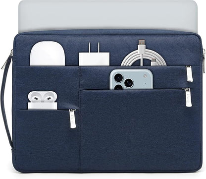 HYZUO 13.3-14 Inch Laptop Sleeve Bag for MacBook Pro 14 M5-M1, MacBook Air/Pro 13, 13.8-13 Surface Laptop/Book, Portable Notebook Case for 13" HP Dell Lenovo ThinkPad Asus Acer Samsung, Navy Blue