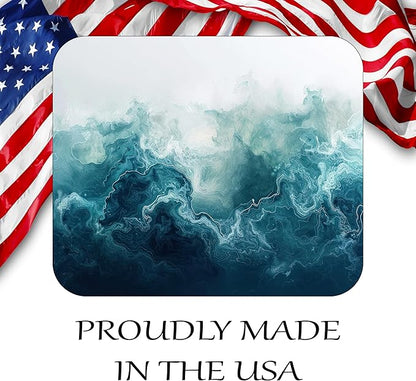 Blue White Marble Agate Mouse Pad Mat Mousepad for Desk Computer Laptop PC Gaming Home or Office Gift Marbled Abstract (Blue White MP13)