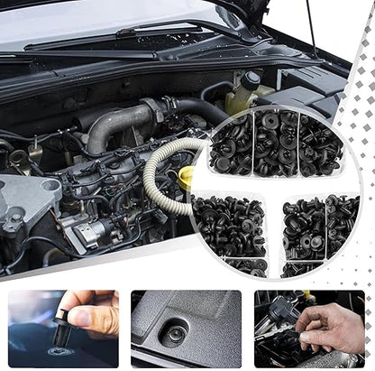 Car Push Retainer Clips 802PCS Auto Fasteners Assortment-16 Most Popular Sizes Nylon Bumper Fender Rivets with Blue Fastener Remover Panel Clip Pliers for Ford GM Toyota Honda Chrysler Benz Nissan