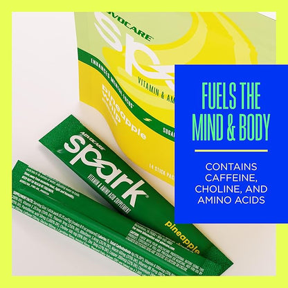 AdvoCare Spark - Energy Drink Mix - Vitamin & Amino Acid Supplement - Supports Energy & Focus - Portable Immune Support - Sugar-Free - Pineapple Whip, 14 Stick Packs (3.5 oz)