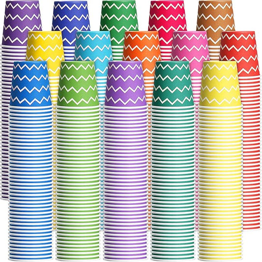 Mumufy 1500 Pieces Colorful Disposable Mouthwash Cups 5oz Disposable Bathroom Cups, Small Cups Mini Paper Cups for Parties, Picnics, Barbecues, Travel and Events, 15 Colors