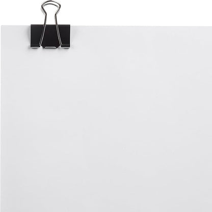 Amazon Basics Binder Paper Clips, Medium Clip (Small Box), 24 Count, 2 Pack of 12, Black